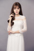 Round neck chantilly lace bridal ao dai