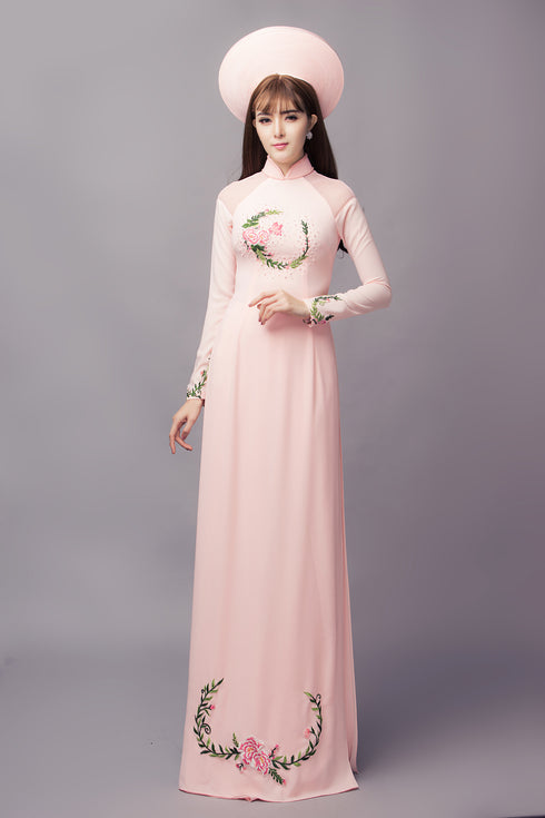 Lovely pastel embroidered ao dai