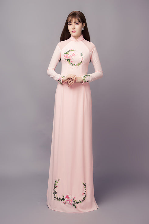 Lovely pastel embroidered ao dai