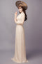 Champagne modern lace ao dai