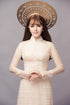 Champagne modern lace ao dai