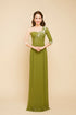 Half sleeves round neck party ao dai