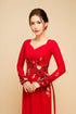 Modern neckline with floral ao dai