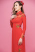 Modern cut out neckline embroidered ao dai
