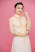 Beige ao dai with high neck beaded