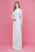 White feminine embroidered ao dai
