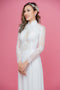 White feminine embroidered ao dai