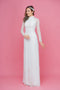 White modern ao dai with lace embellished