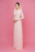 Pink round neck cut out bridal ao dai