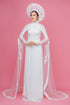 Gorgeous white modern ao dai with cape