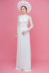 Gorgeous white modern ao dai with cape