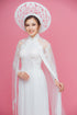Gorgeous white modern ao dai with cape