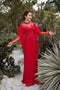 Red modern ao dai with exquisite beaded
