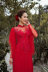 Red modern ao dai with exquisite beaded