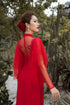 Red modern ao dai with exquisite beaded