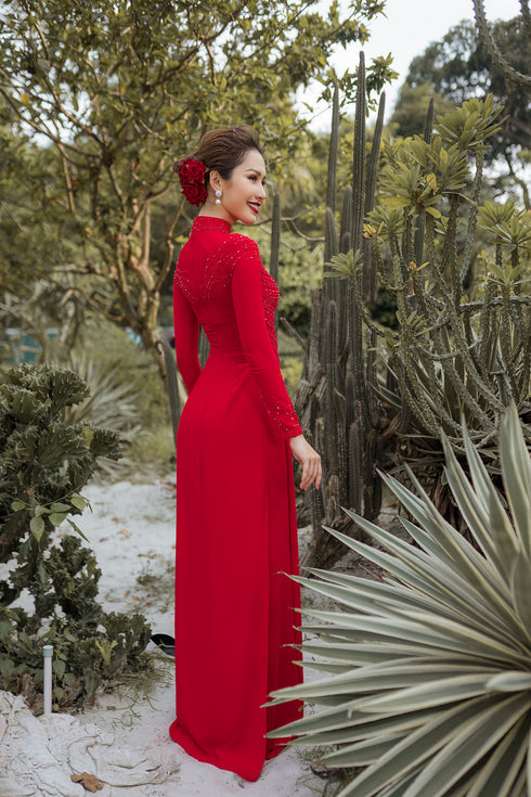 Impressive traditional ao dai beaded
