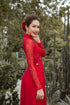 Luxurious sequin ao dai with beading