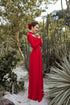 Red stunning beaded modern bridal ao dai