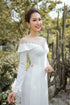 White gentle ao dai with exquisite beaded