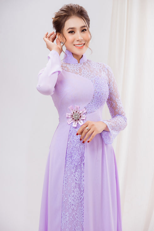 Sweet lavender party ao dai