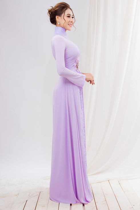 Sweet lavender party ao dai