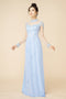 Simple light blue with lace party ao dai