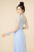 Simple light blue with lace party ao dai