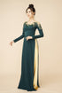 Beautiful cut out sleeves embroidered ao dai