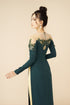 Beautiful cut out sleeves embroidered ao dai