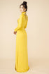 Stand out yellow beaded modern ao dai