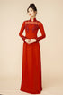 Red modern beaded ao dai