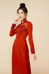 Red modern beaded ao dai