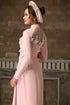Pink 3D floral embellished bridal ao dai