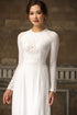 Elegant round neck ao dai with laces