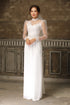 White ao dai with modern tulle sleeves