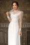 White ao dai with modern tulle sleeves - Sale
