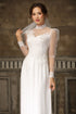 White ao dai with modern tulle sleeves - Sale