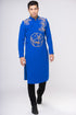 Blue ao dai with patterns beaded