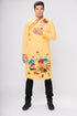 Yellow men ao dai with patterns painted