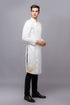 White men ao dai with gold lace