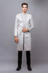 Gray modern slit front men ao dai