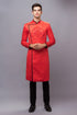 Red modern men ao dai with patterns lace