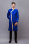 Blue with gold line modern men ao dai