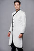 White men ao dai with black line - sale