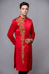Red men ao dai with gold lace - sale