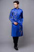 Blue men ao dai with floral beaded