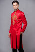 Impressive red ao dai with slit front