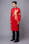 Luxury men's ao dai with a phoenix hand embroidered
