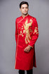 Luxury men's ao dai with a phoenix hand embroidered