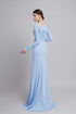 Long sleeves with back cut out mermaid gown